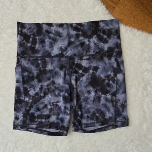 Athleta Black/Purple Bike Shorts, Womens 1X